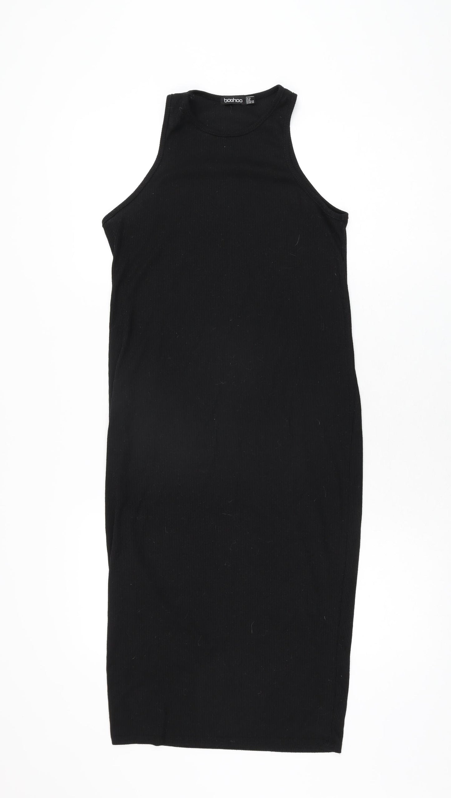 Boohoo Womens Black Polyester Bodycon Size 12 Round Neck Pullover