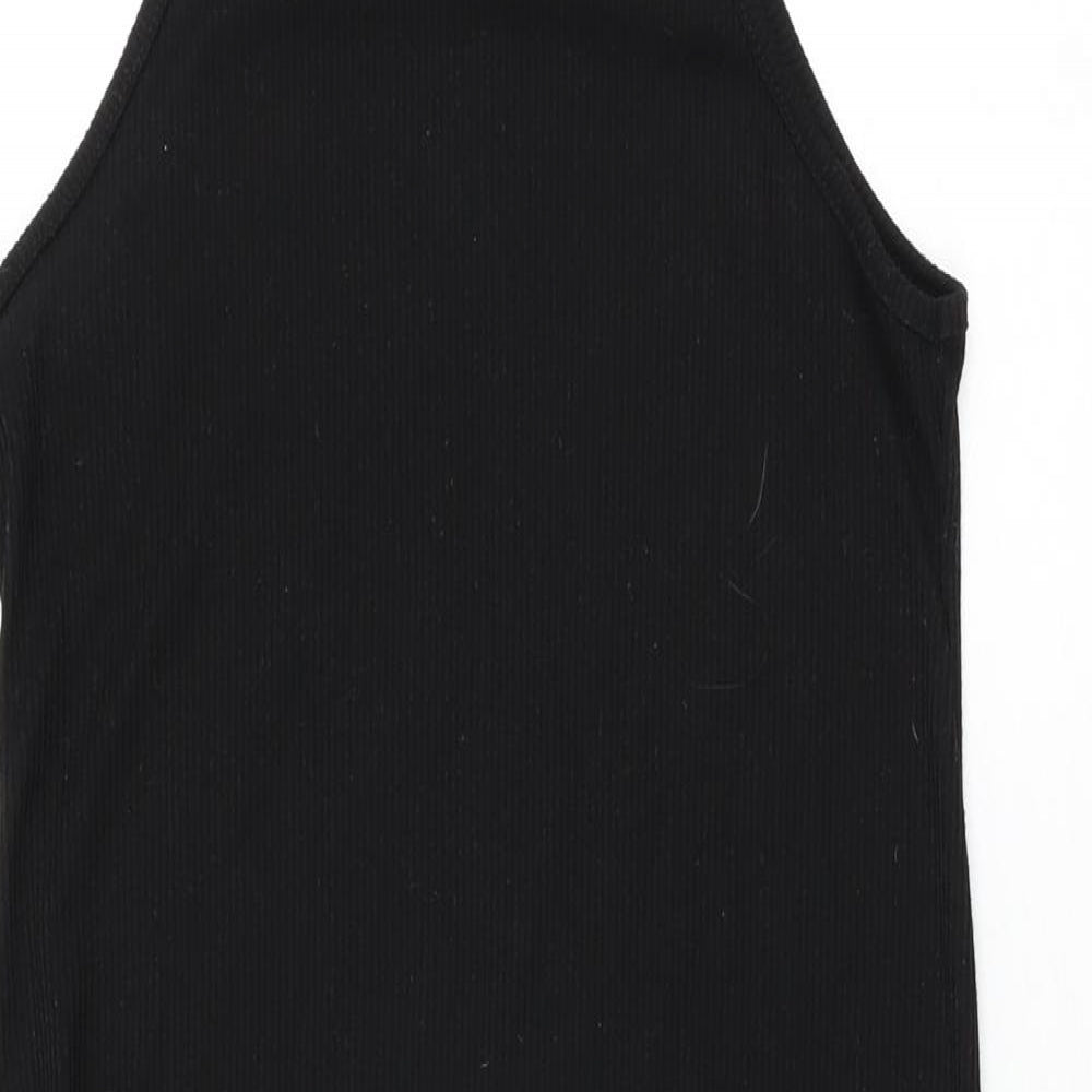Boohoo Womens Black Polyester Bodycon Size 12 Round Neck Pullover