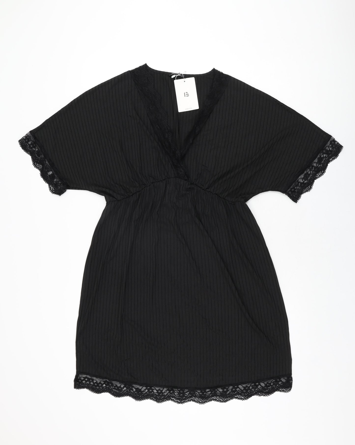 Bloomchic Womens Black Polyester Shift Size 16 V-Neck Pullover