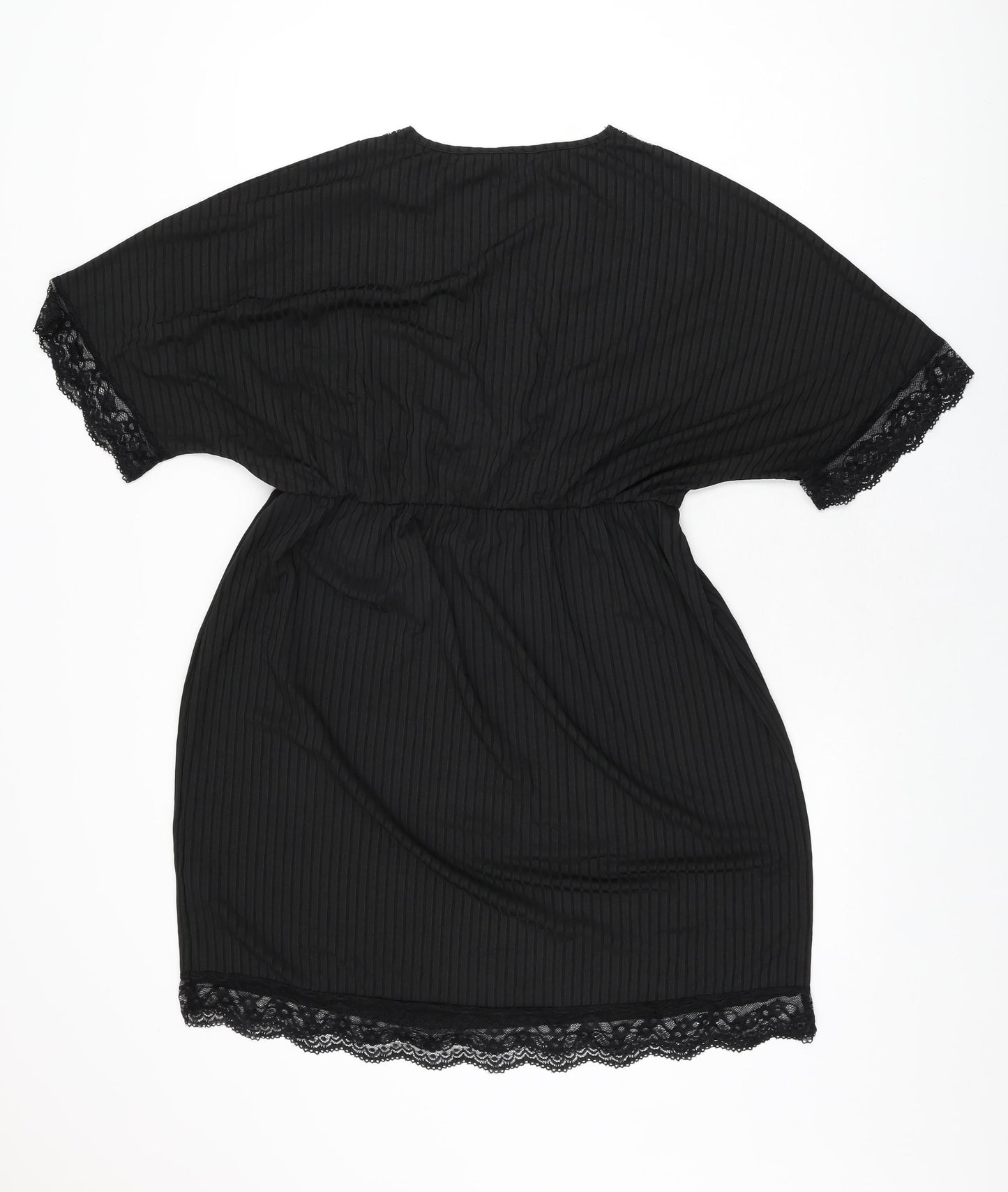 Bloomchic Womens Black Polyester Shift Size 16 V-Neck Pullover