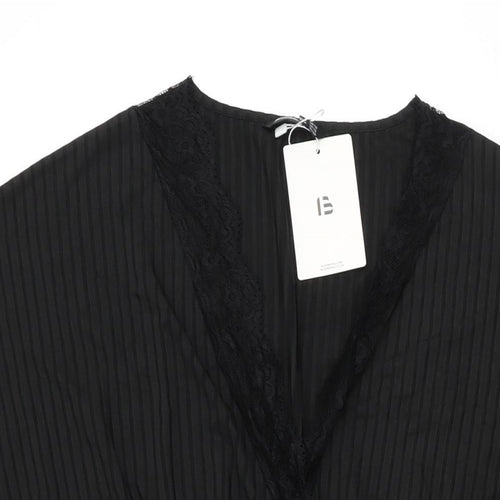 Bloomchic Womens Black Polyester Shift Size 16 V-Neck Pullover