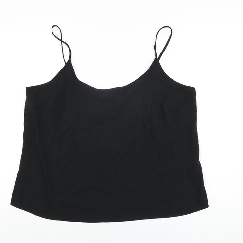Marks and Spencer Womens Black Polyester Camisole T-Shirt Size 18 Scoop Neck