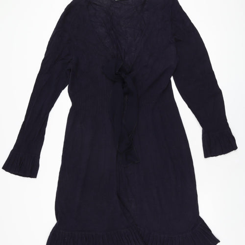 Per Una Womens Blue Polyester Wrap Dress Size 18 V-Neck Tie