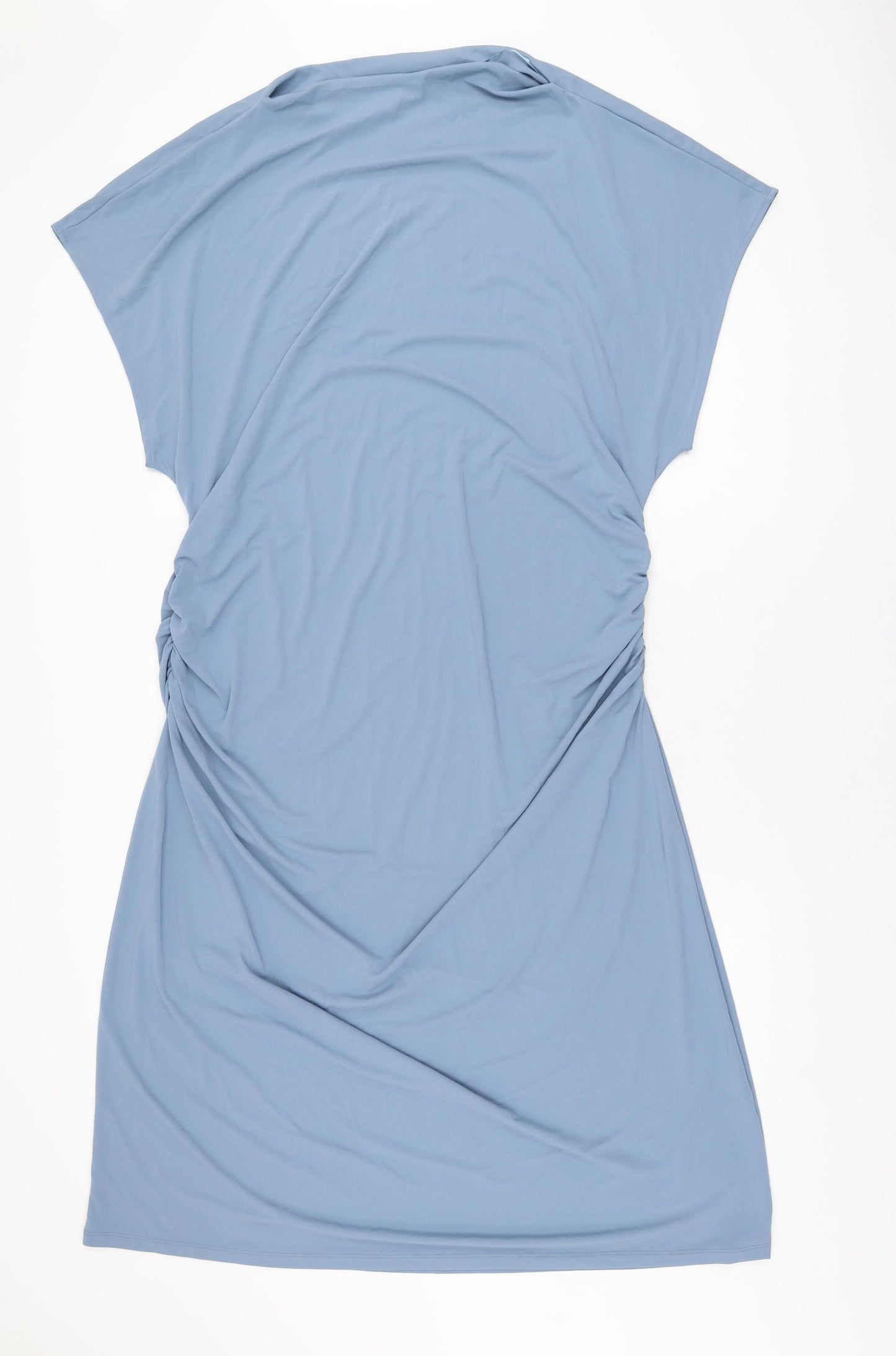 Marks and Spencer Womens Blue Polyester Shift Size 22 Boat Neck Pullover