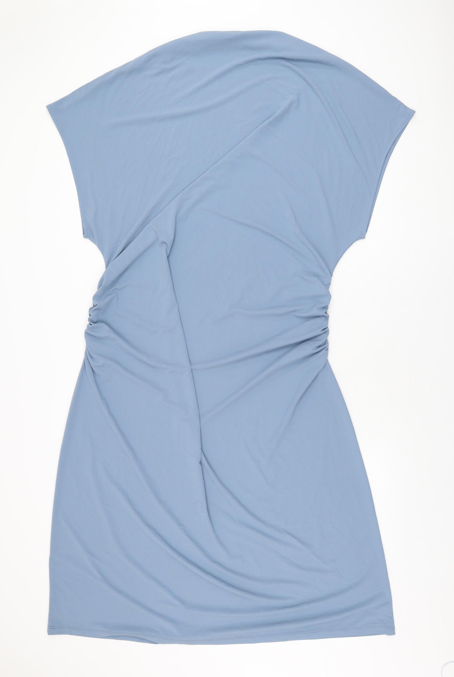 Marks and Spencer Womens Blue Polyester Shift Size 22 Boat Neck Pullover