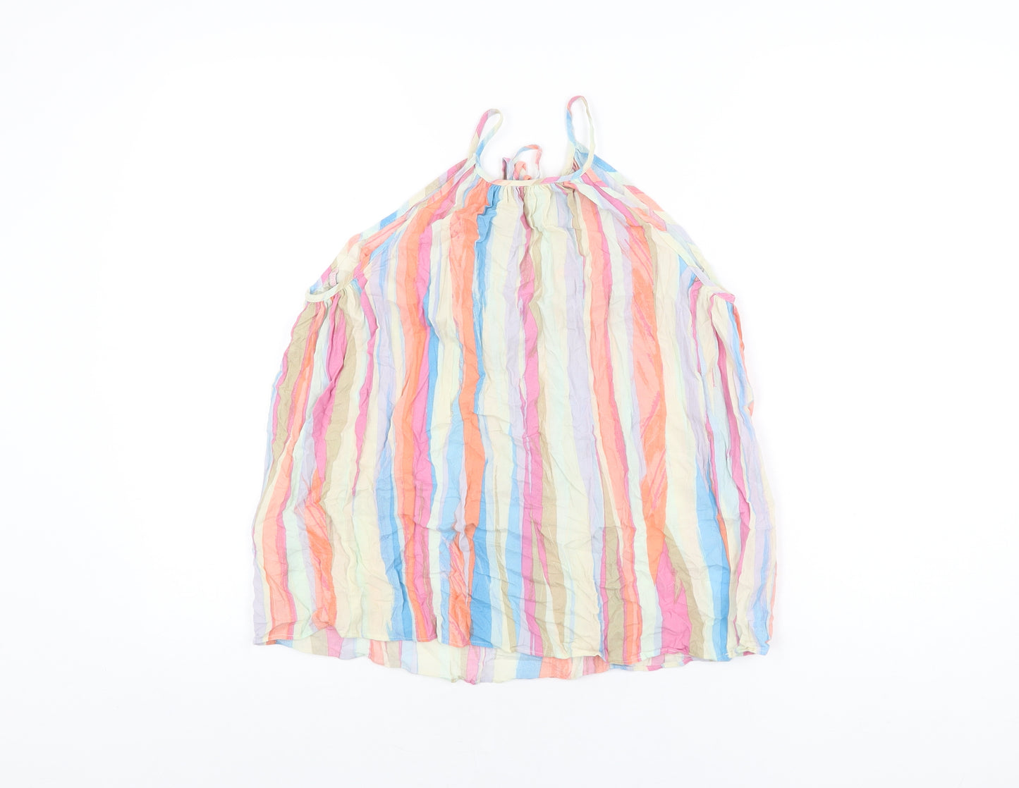 Gap Womens Multicoloured Striped Cotton Basic T-Shirt Size S Round Neck