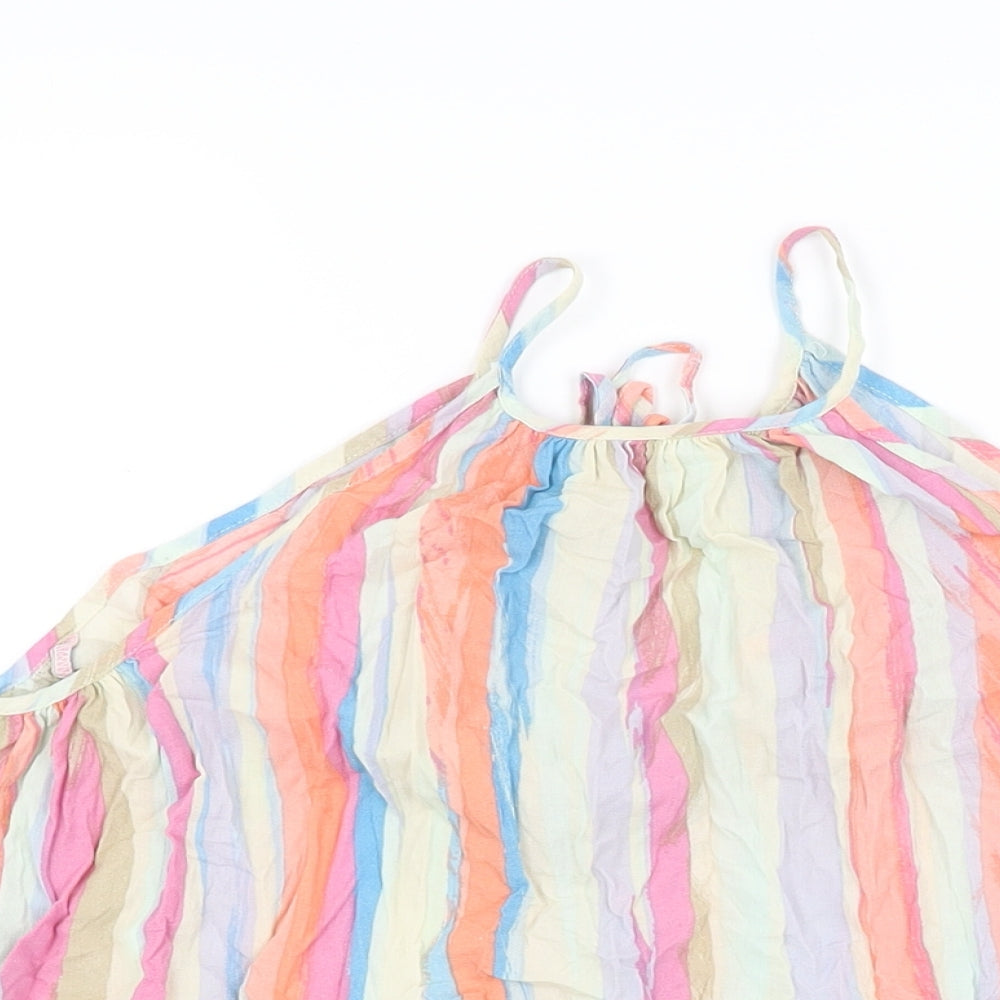 Gap Womens Multicoloured Striped Cotton Basic T-Shirt Size S Round Neck