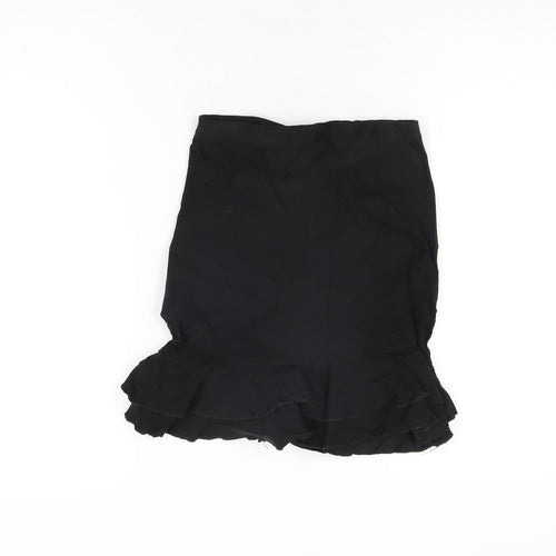 PRETTYLITTLETHING Womens Black Polyester Mini Skirt Size 10