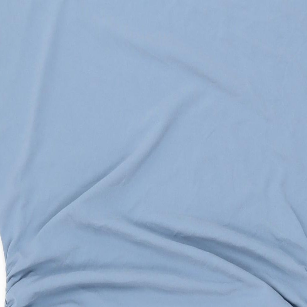 Marks and Spencer Womens Blue Polyester Shift Size 14 Boat Neck Pullover