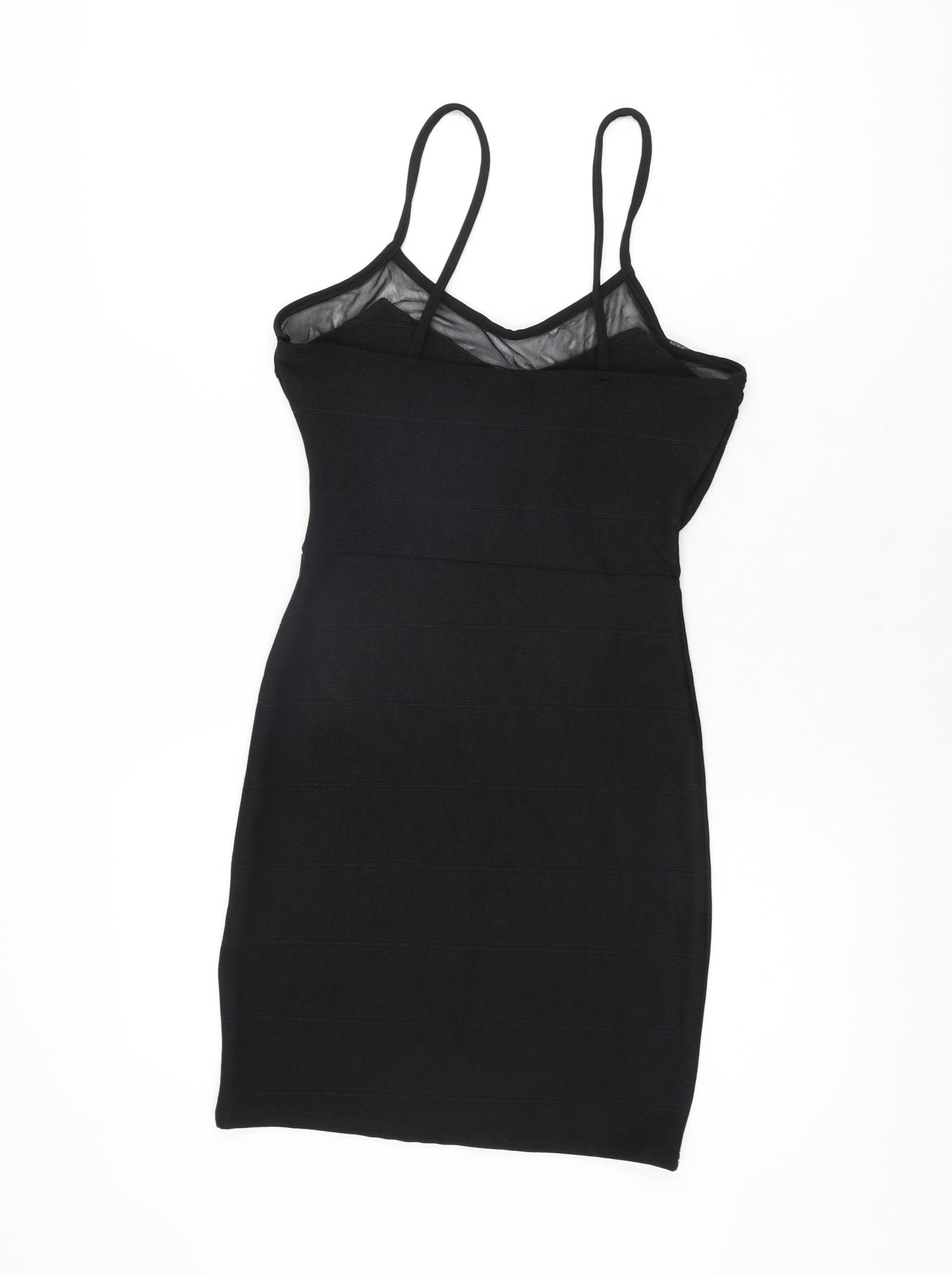 Missguided Womens Black Polyester Bodycon Size 8 V-Neck Pullover