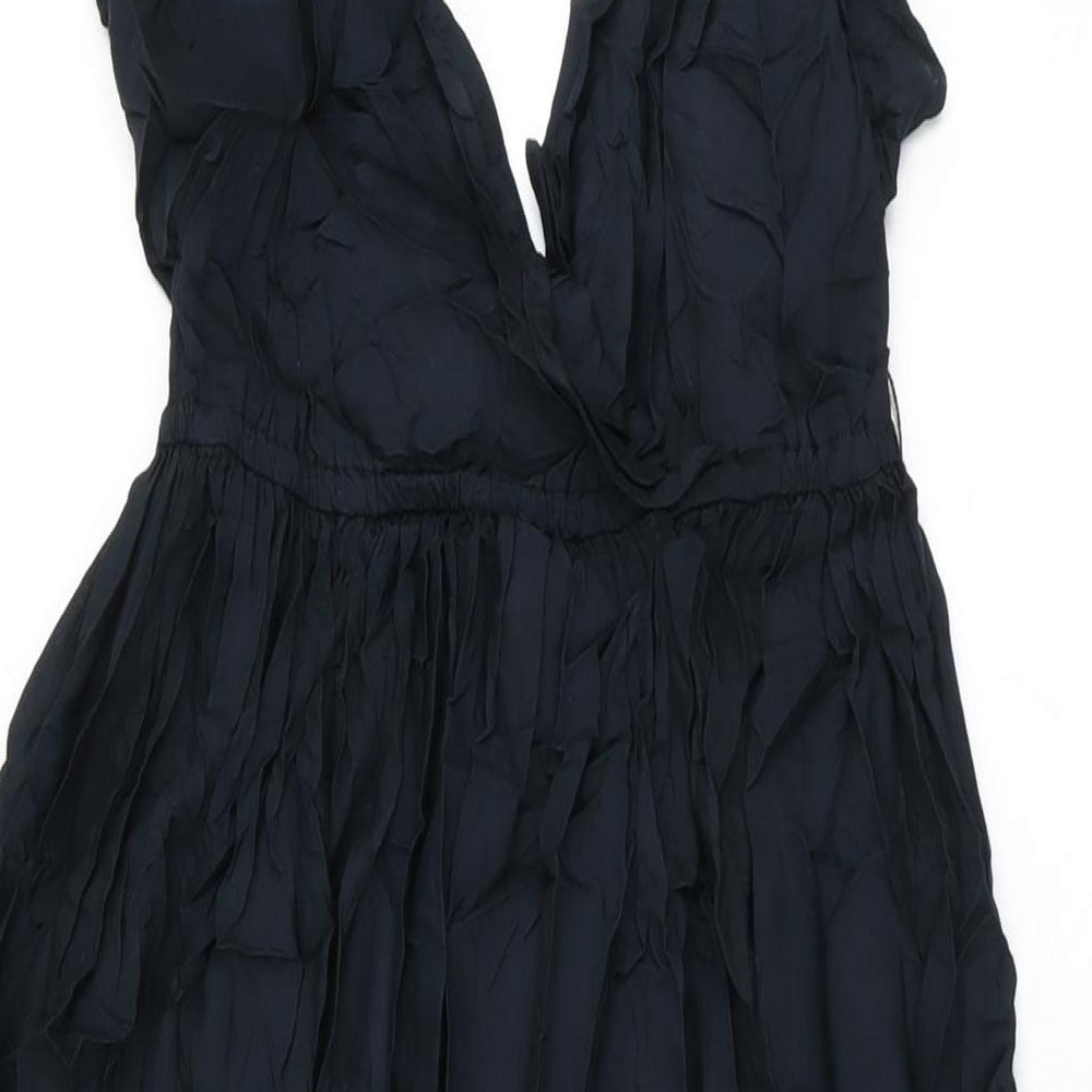 ASOS Womens Black Modal Maxi Size 8 V-Neck Pullover