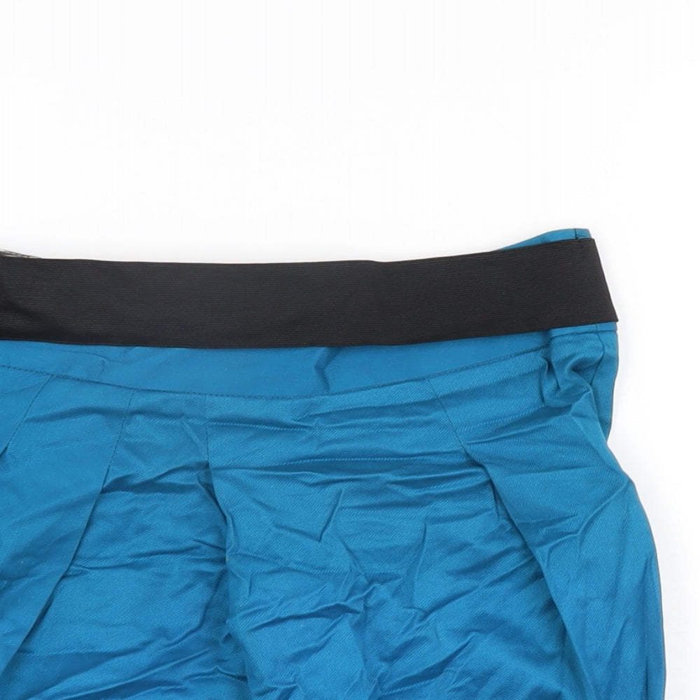 River Island Womens Blue Polyester Mini Skirt Size 8 Zip