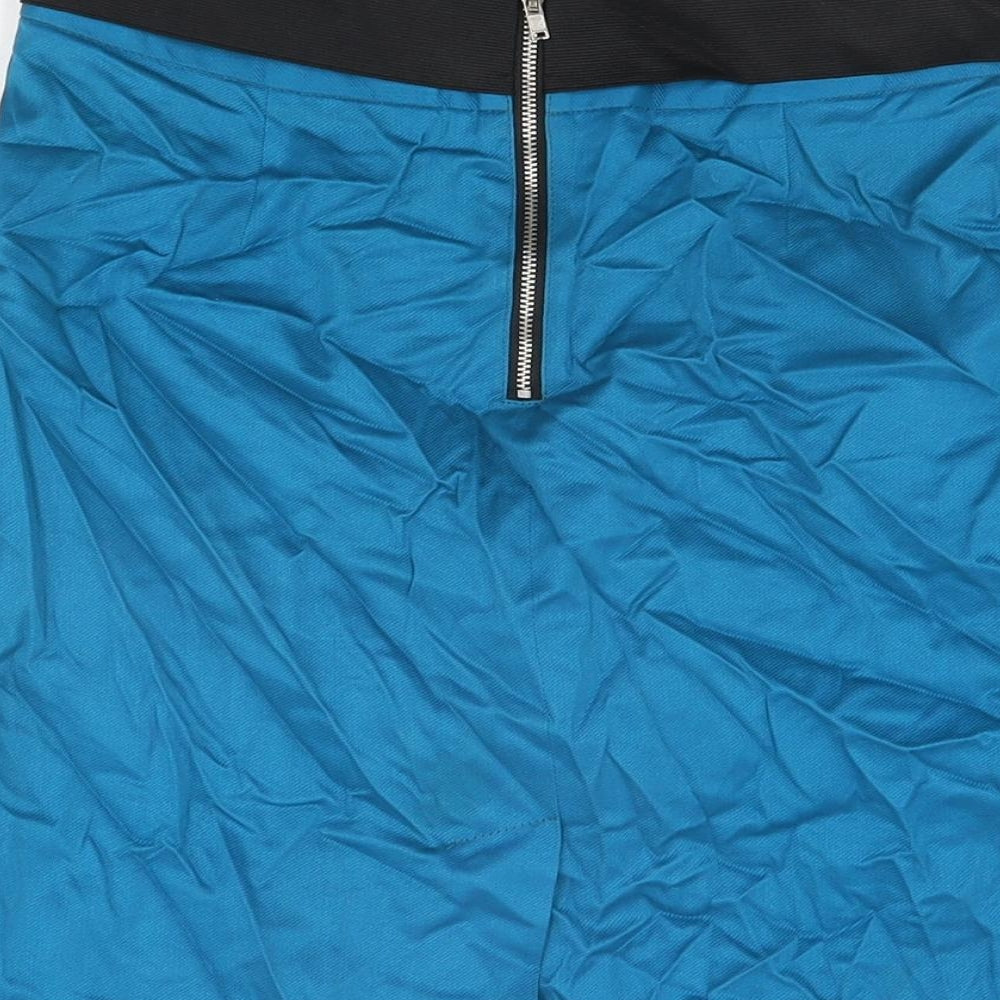 River Island Womens Blue Polyester Mini Skirt Size 8 Zip