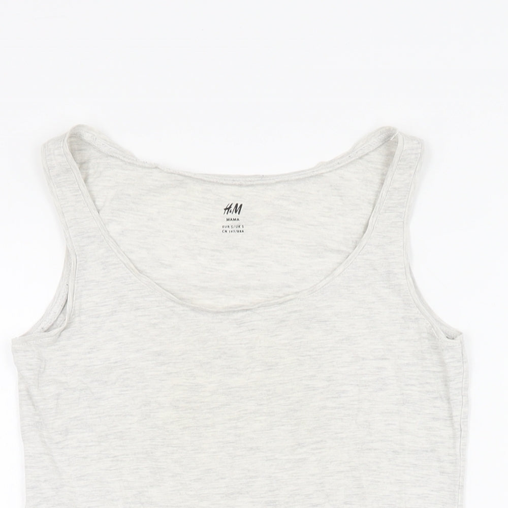 H&M Womens Grey Cotton Basic Tank Size S Scoop Neck - Watermelon