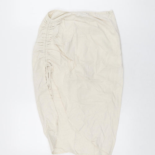 In the Style Womens Beige Polyester Straight & Pencil Skirt Size 10 Zip
