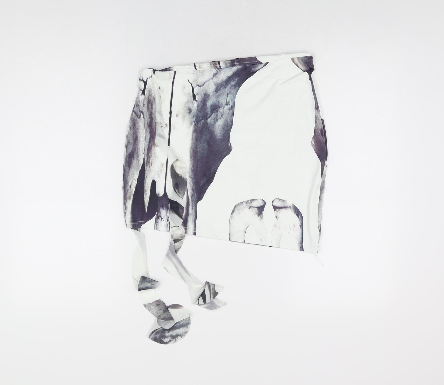 Murci Womens White Geometric Polyester Mini Skirt Size 10