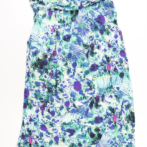 Cynthia Rowley Womens Multicoloured Geometric Viscose A-Line Size XL Square Neck Pullover