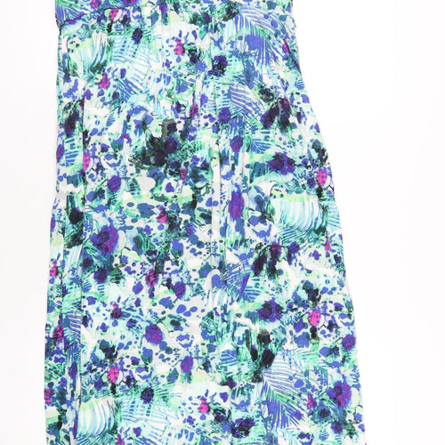Cynthia Rowley Womens Multicoloured Geometric Viscose A-Line Size XL Square Neck Pullover