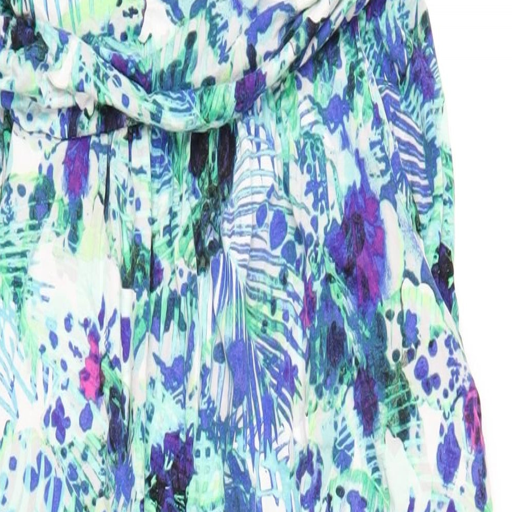 Cynthia Rowley Womens Multicoloured Geometric Viscose A-Line Size XL Square Neck Pullover