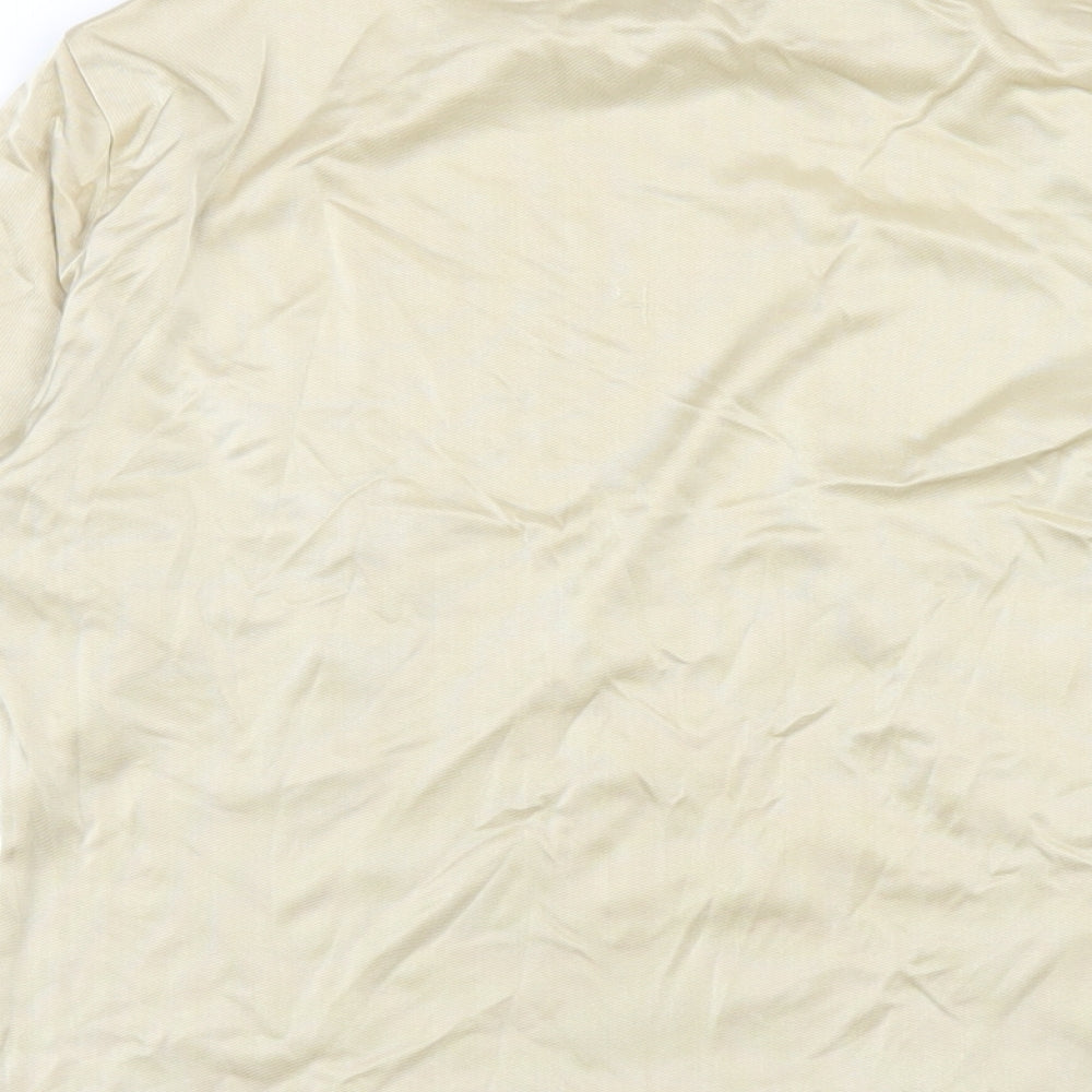 Marks and Spencer Womens Beige Nylon Basic T-Shirt Size 14 Mock Neck