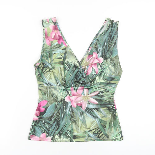 Kit Womens Multicoloured Geometric Polyester Basic Tank Size 12 V-Neck