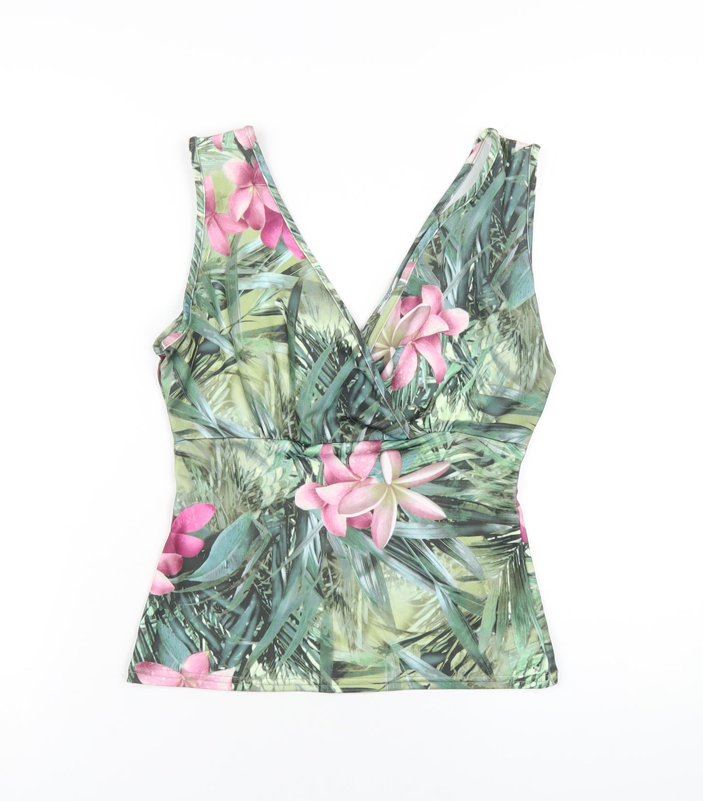 Kit Womens Multicoloured Geometric Polyester Basic Tank Size 12 V-Neck