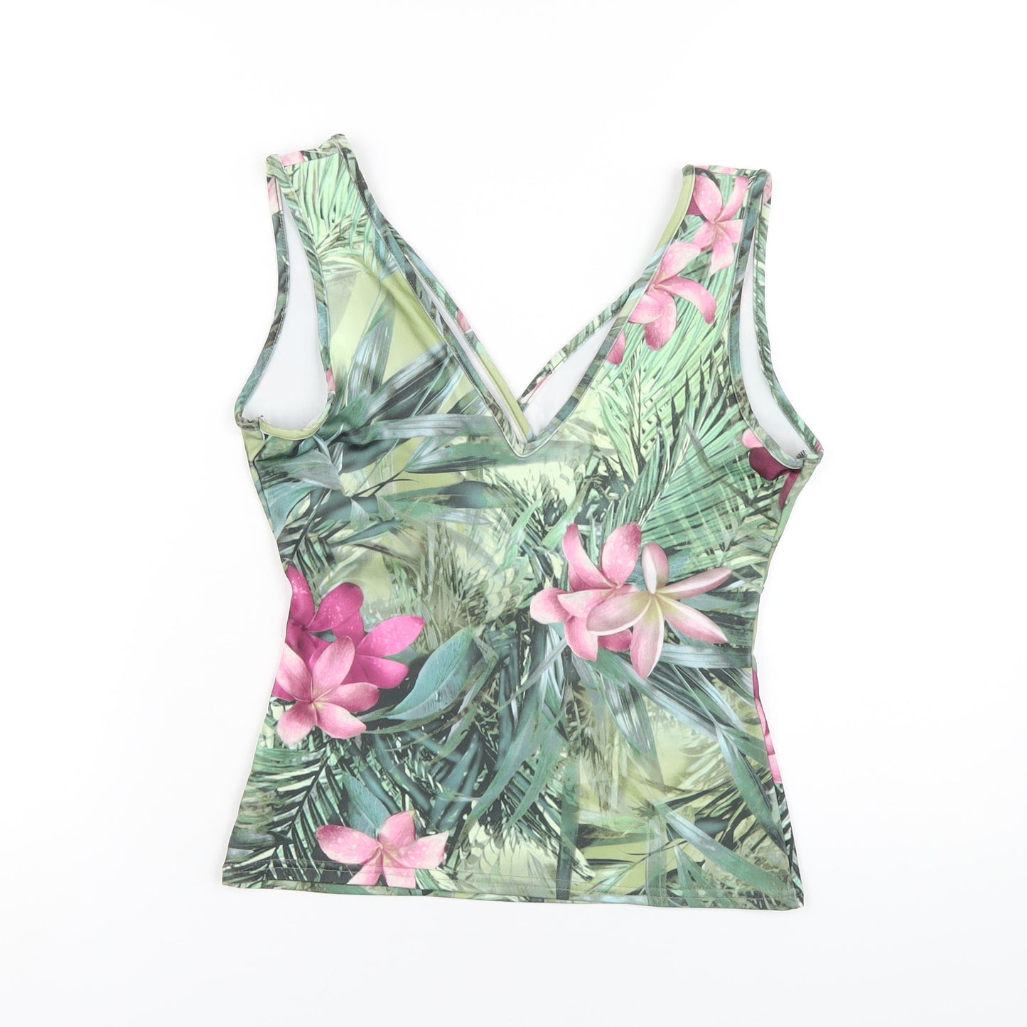 Kit Womens Multicoloured Geometric Polyester Basic Tank Size 12 V-Neck