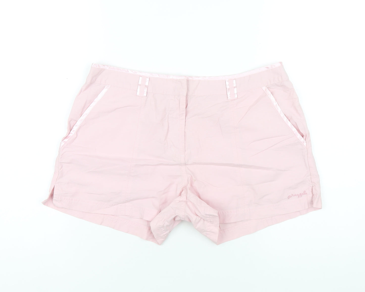 Pineapple Womens Pink Cotton Hot Pants Shorts Size 14 Regular Zip