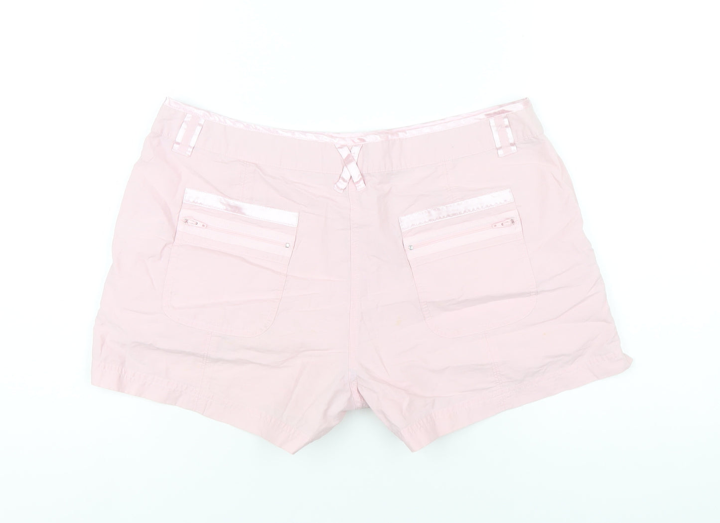 Pineapple Womens Pink Cotton Hot Pants Shorts Size 14 Regular Zip