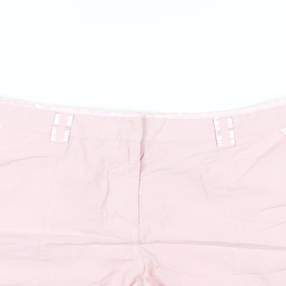 Pineapple Womens Pink Cotton Hot Pants Shorts Size 14 Regular Zip