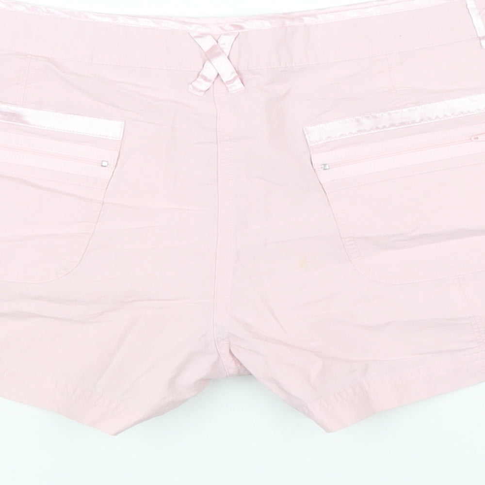 Pineapple Womens Pink Cotton Hot Pants Shorts Size 14 Regular Zip