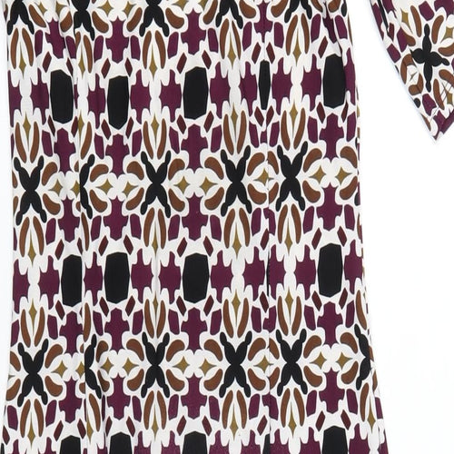 Marks and Spencer Womens Multicoloured Geometric Polyester Bodycon Size 8 Round Neck Pullover