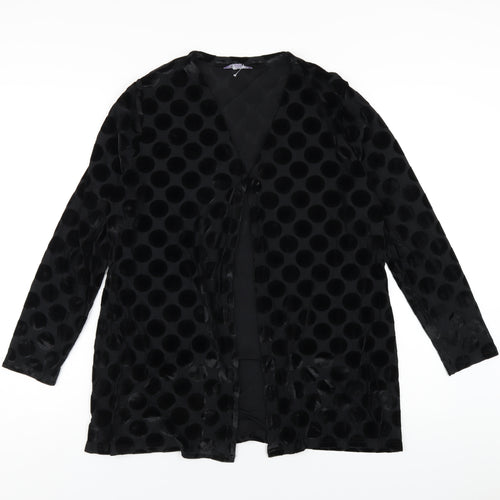 Michelle Hope Womens Black Nylon Kimono T-Shirt Size 10 V-Neck