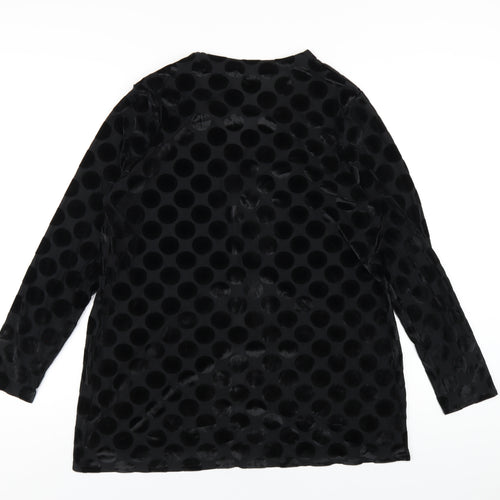 Michelle Hope Womens Black Nylon Kimono T-Shirt Size 10 V-Neck