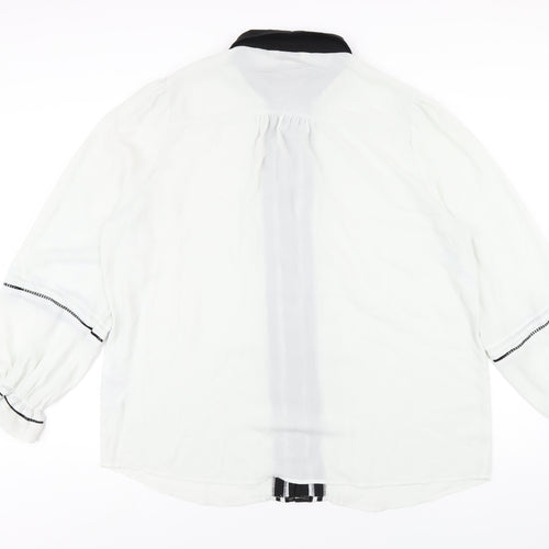 Love & Roses Womens White Polyester Basic Button-Up Size 20 Collared