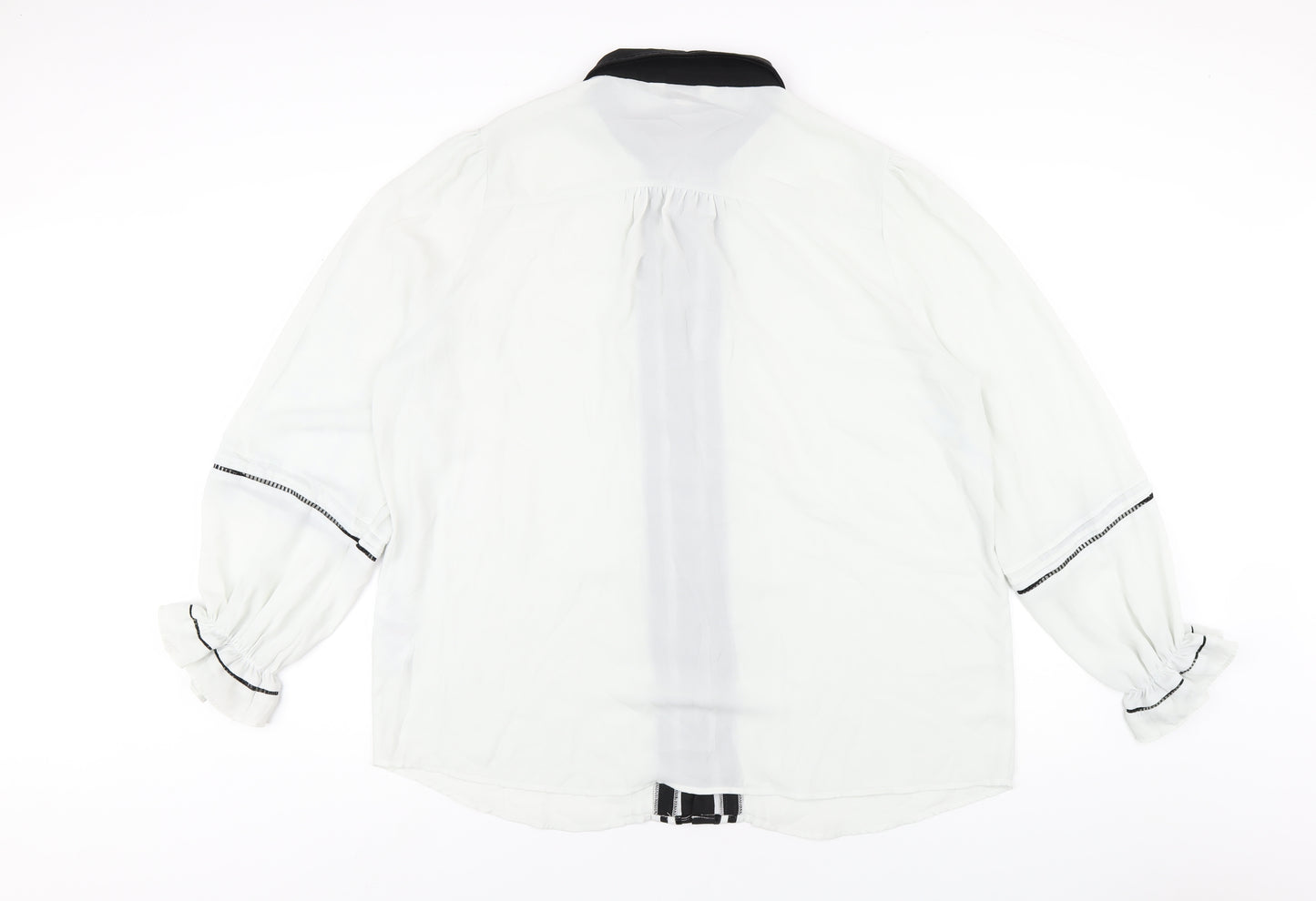 Love & Roses Womens White Polyester Basic Button-Up Size 20 Collared