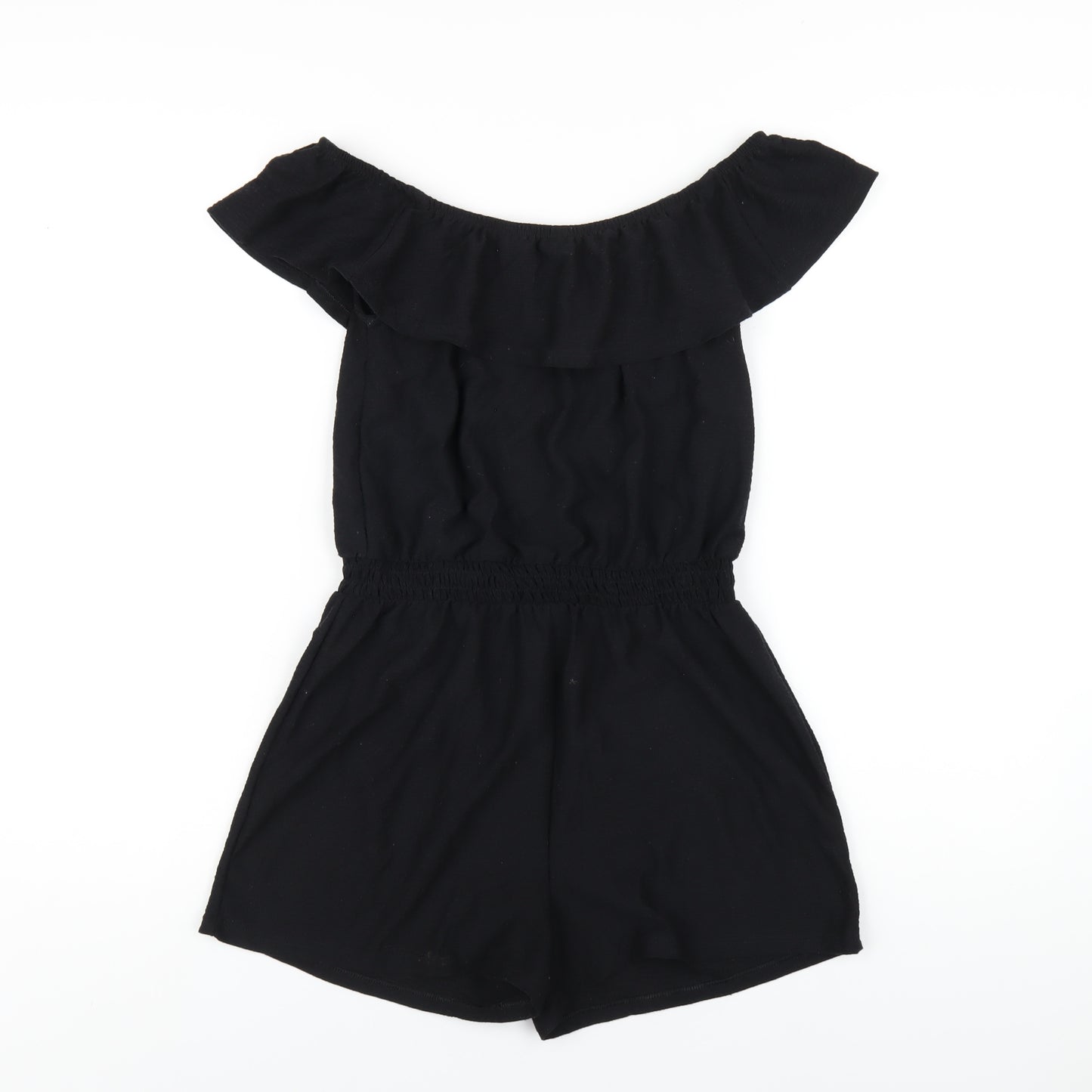 River Island Girls Black Polyester Playsuit One-Piece Size 11-12 Years Pullover