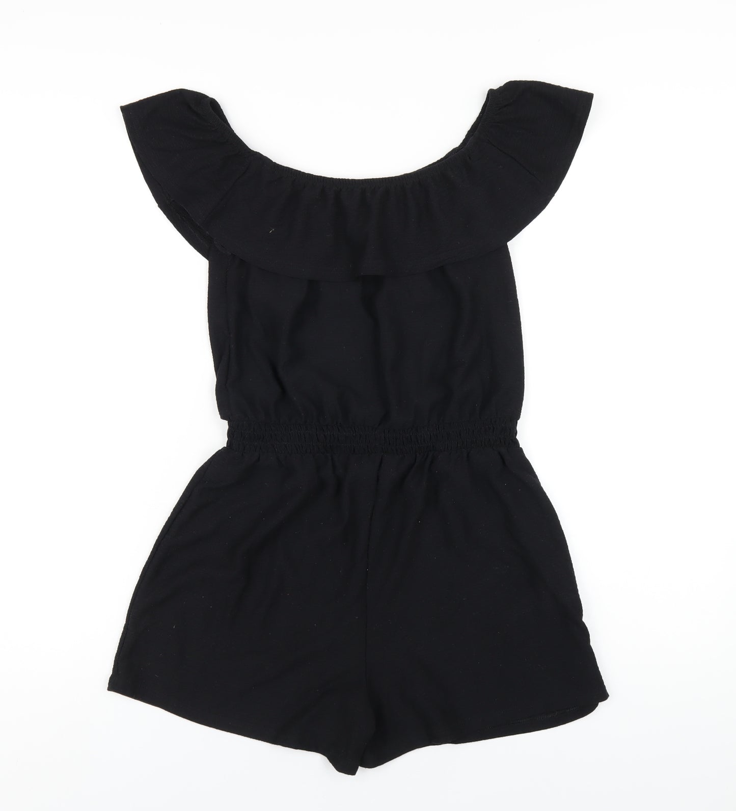 River Island Girls Black Polyester Playsuit One-Piece Size 11-12 Years Pullover