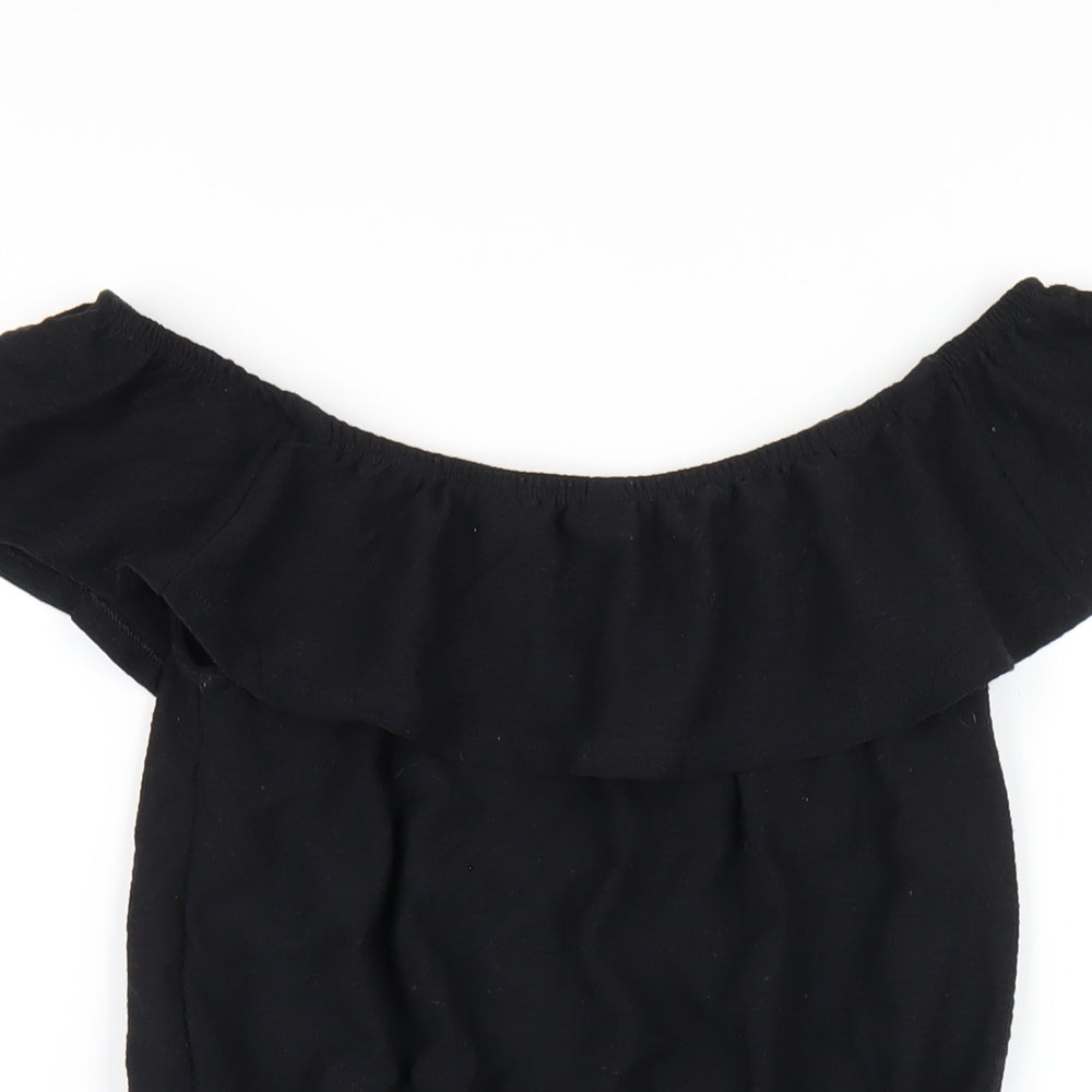 River Island Girls Black Polyester Playsuit One-Piece Size 11-12 Years Pullover