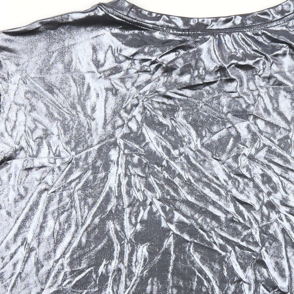 H&M Womens Blue Polyester Basic T-Shirt Size S Round Neck