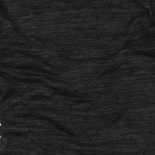 Dorothy Perkins Womens Black Polyester Bodycon Size 16 Round Neck Pullover - Twist Front