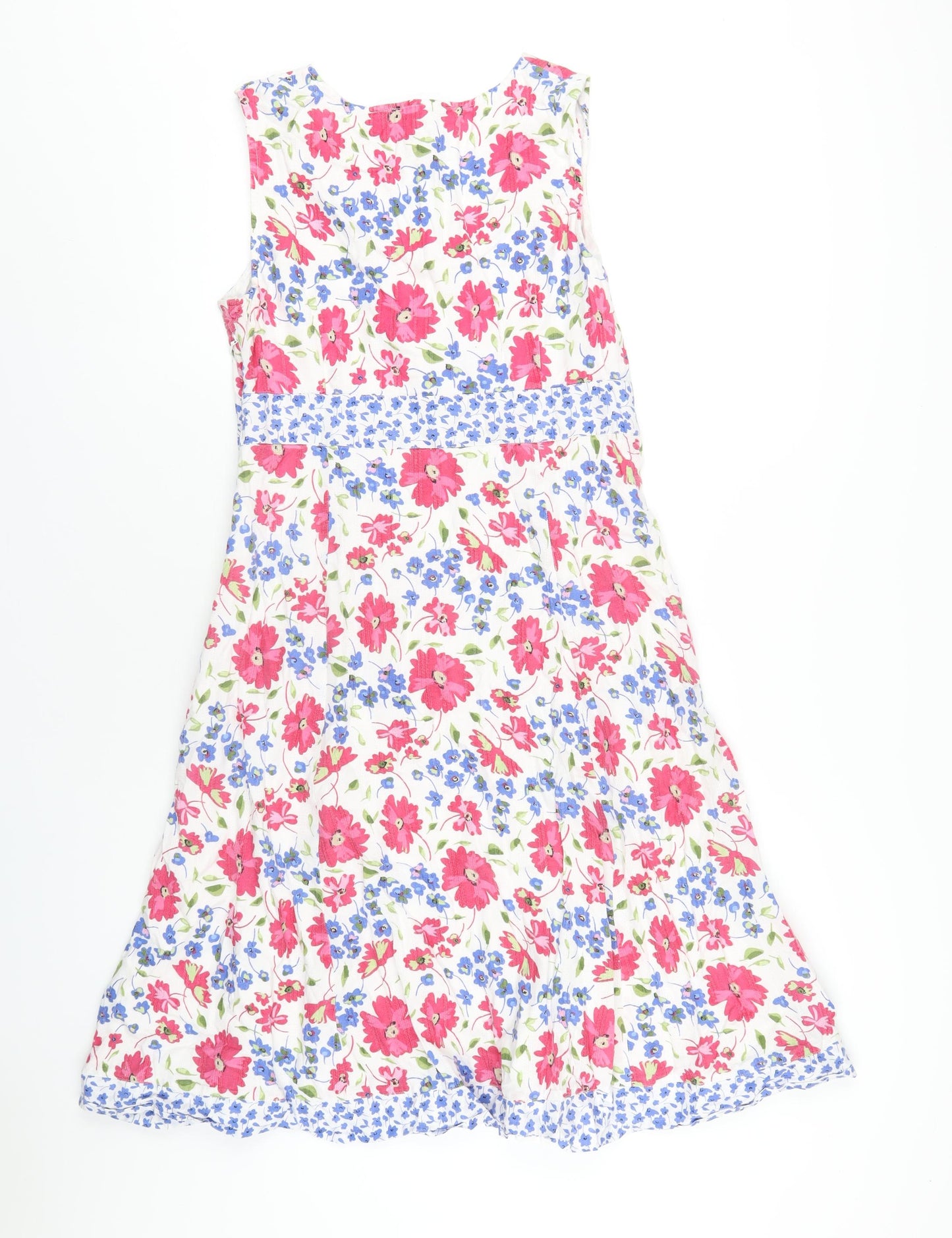 Maine Womens Multicoloured Floral Cotton A-Line Size 12 V-Neck Zip