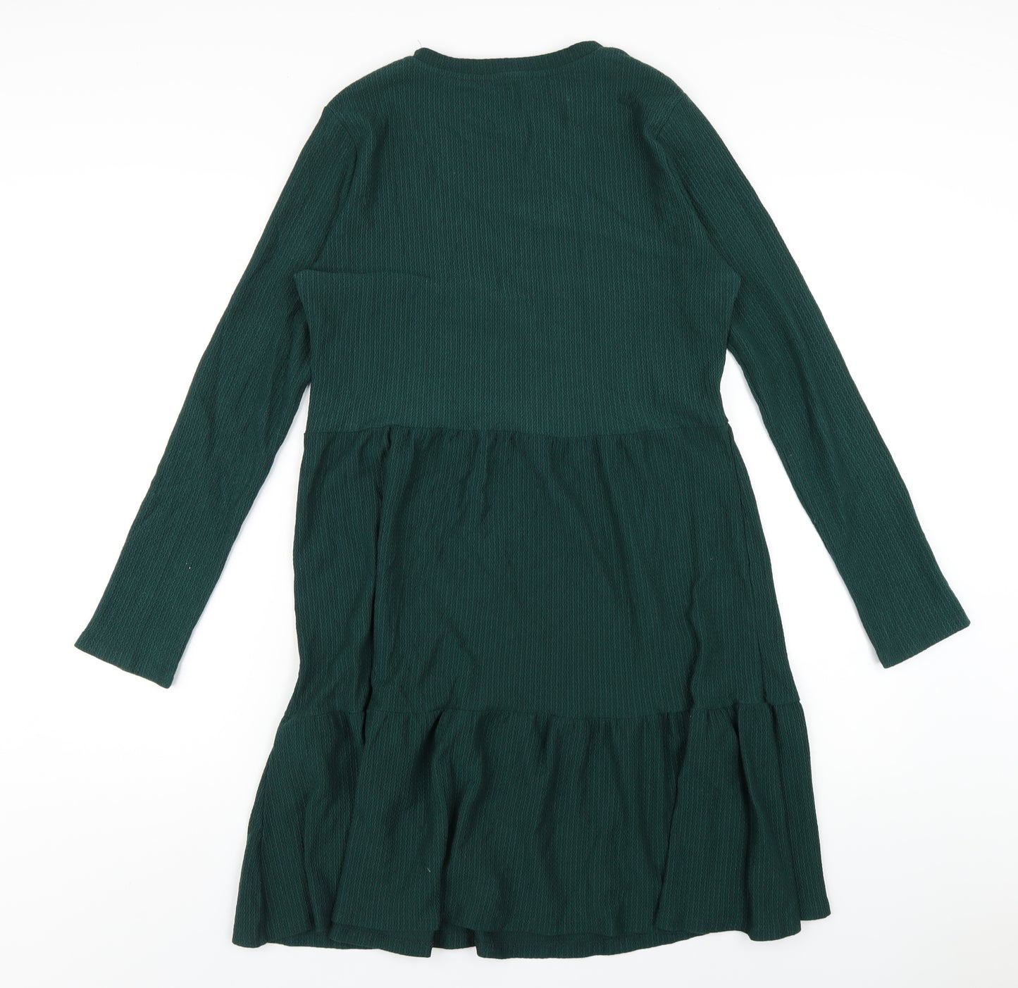 New Look Womens Green Polyester A-Line Size 12 Round Neck Pullover