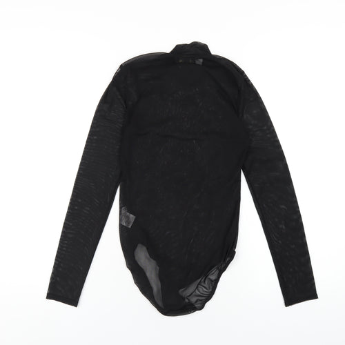 AYANAPA Womens Black Polyester Bodysuit One-Piece Size 8 Snap