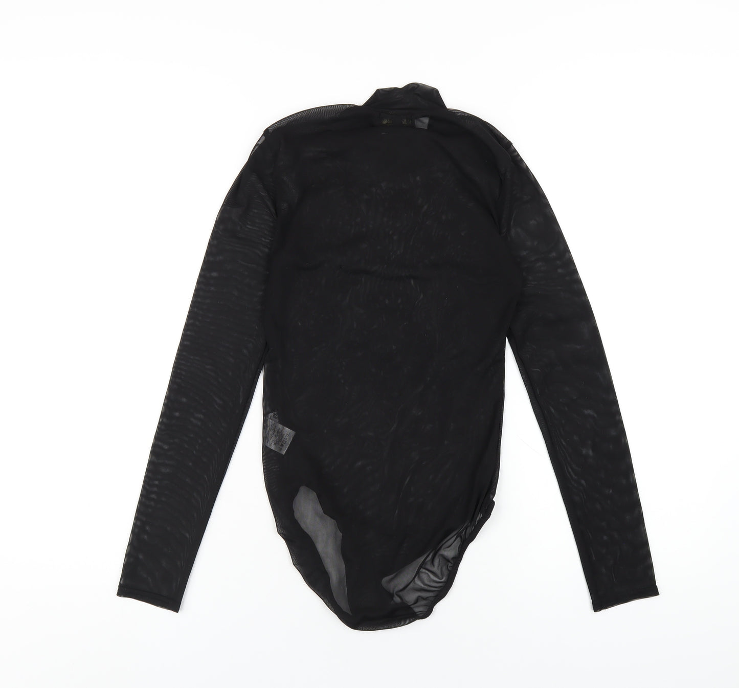 AYANAPA Womens Black Polyester Bodysuit One-Piece Size 8 Snap