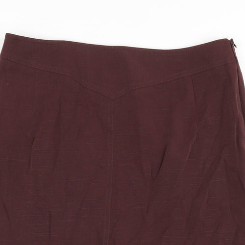 Country Casuals Womens Purple Modal Straight & Pencil Skirt Size 12 Zip