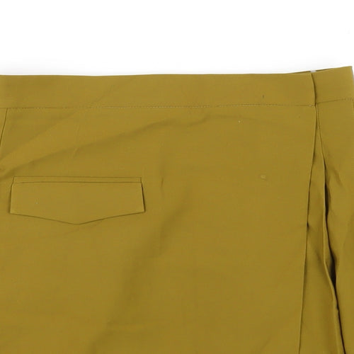 ASOS Womens Green Polyester Pleated Skirt Size 8 Button