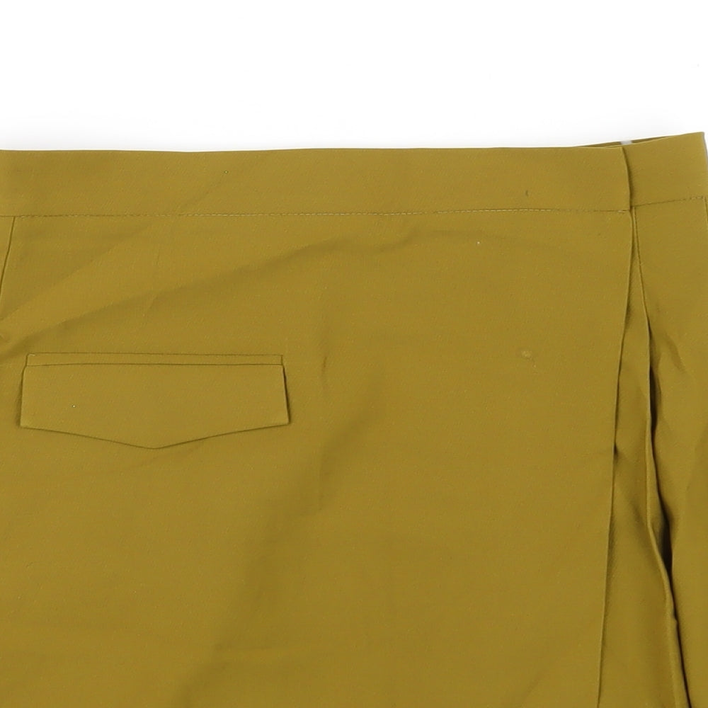 ASOS Womens Green Polyester Pleated Skirt Size 8 Button