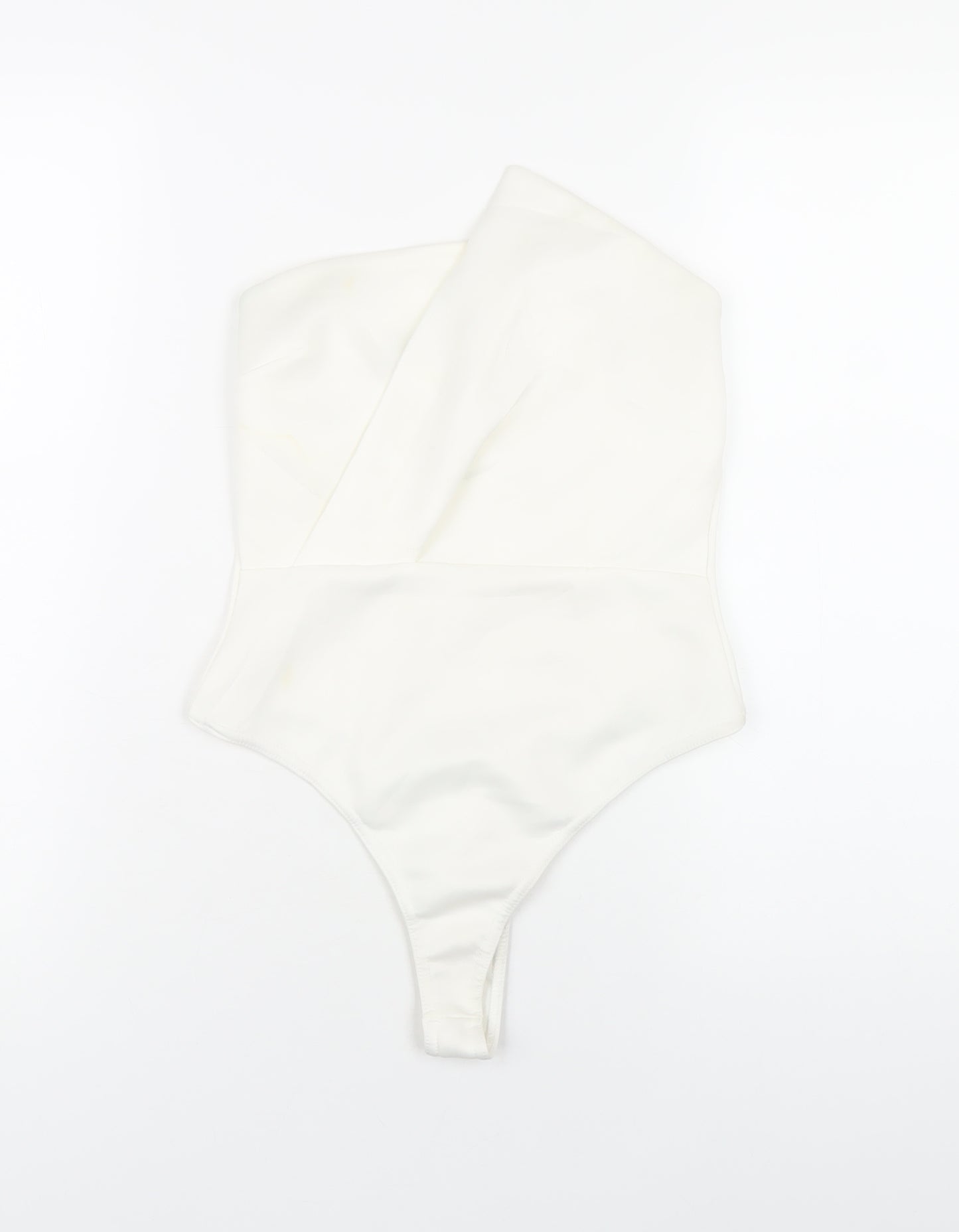 Boohoo Womens White Polyester Bodysuit One-Piece Size 10 Pullover