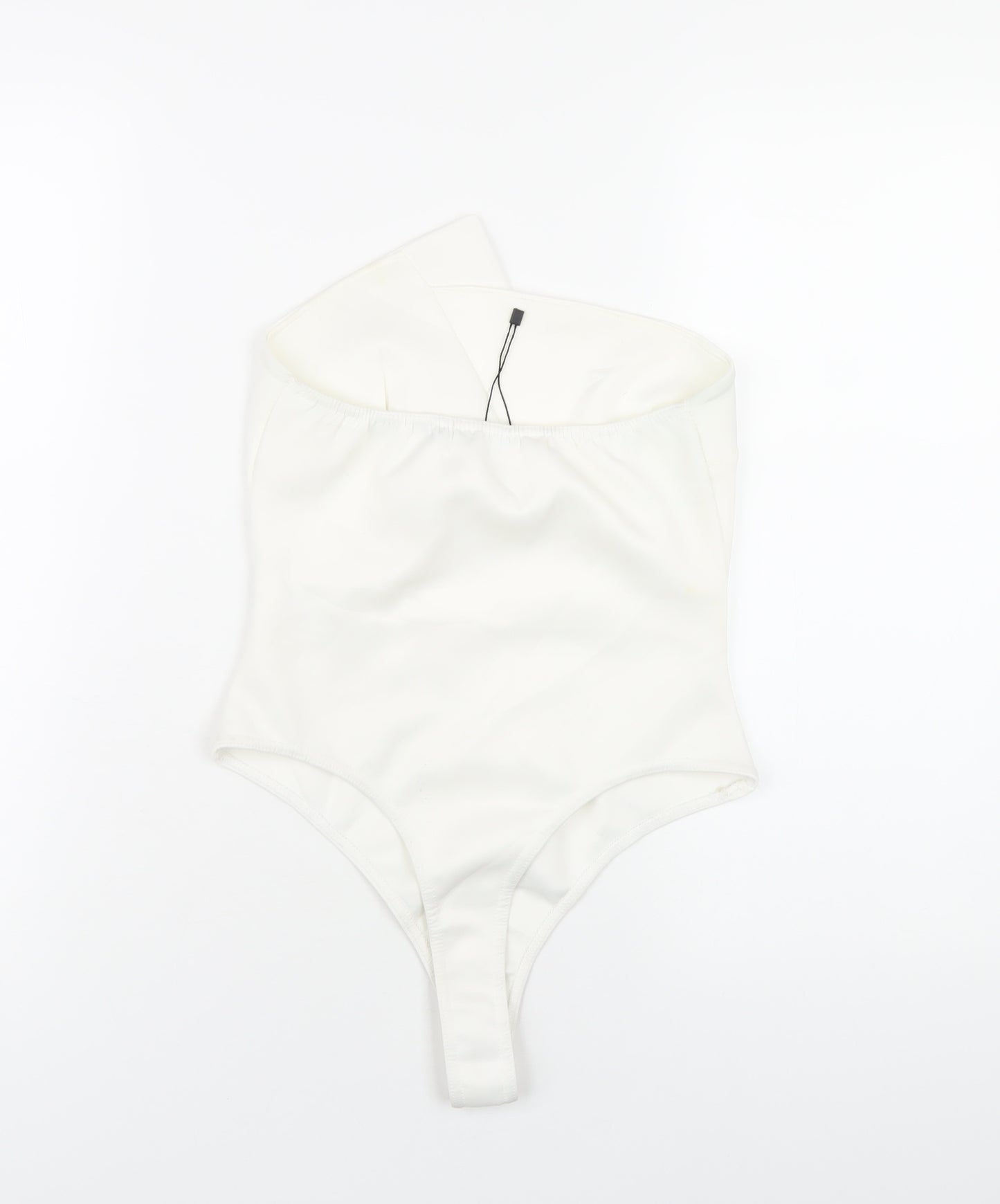 Boohoo Womens White Polyester Bodysuit One-Piece Size 10 Pullover